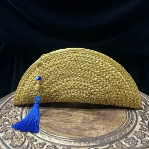 Half-moon tassel clutch