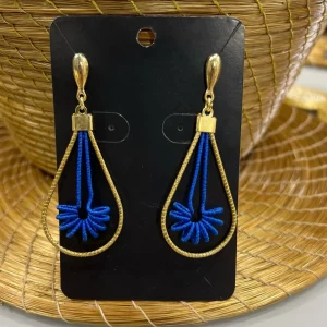 Blue-accent drop earrings