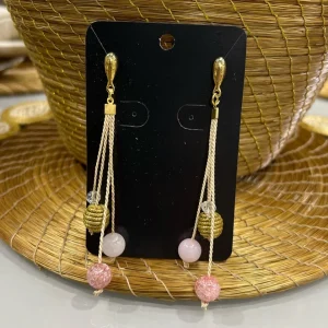 Bead-accent drop earrings